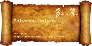 Zsivanov Malvin névjegykártya